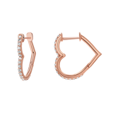 Diamond Heart Hoops