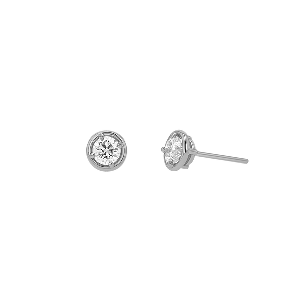 Round Diamond Stud Earrings