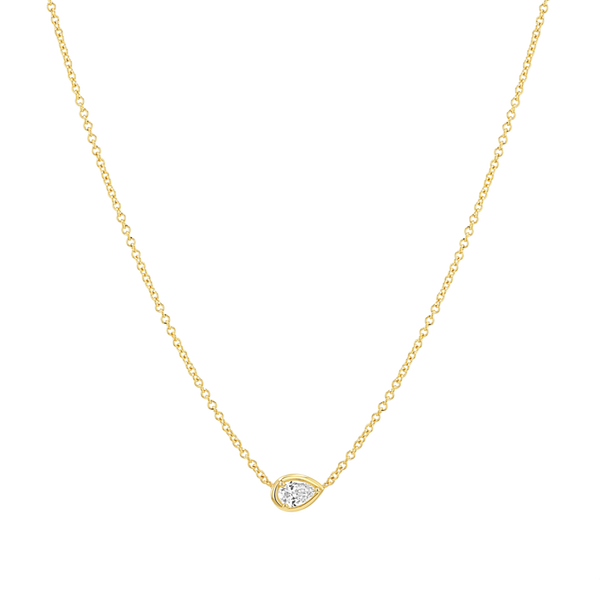 Pear Diamond Solitaire Necklace