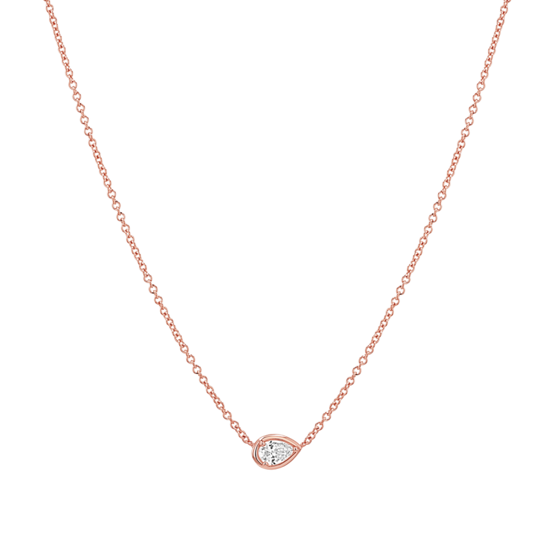 Pear Diamond Solitaire Necklace