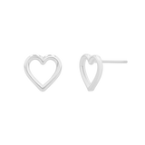 Open Heart Stud Earrings