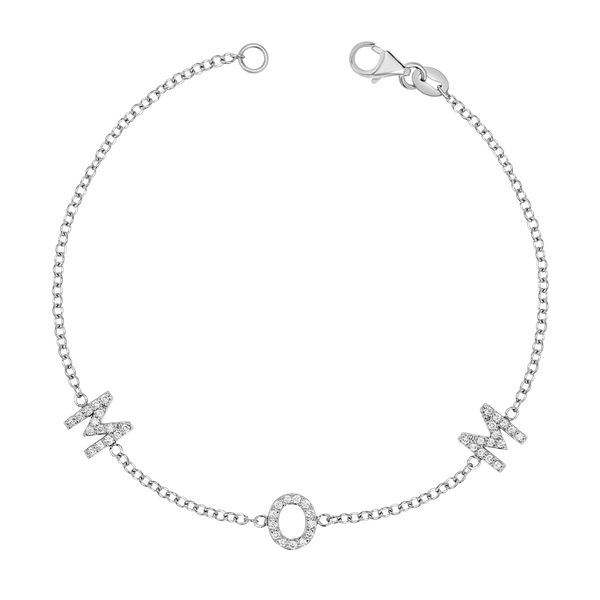 Diamond Spaced MOM Bracelet