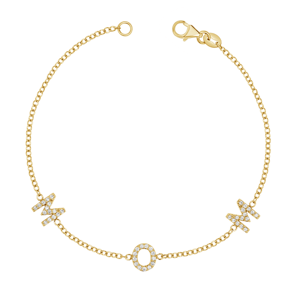 Diamond Spaced MOM Bracelet