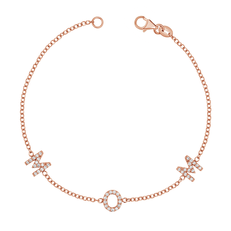 Diamond Spaced MOM Bracelet