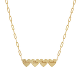 Engravable Multi Heart Paper Clip Necklace