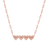 Engravable Multi Heart Paper Clip Necklace