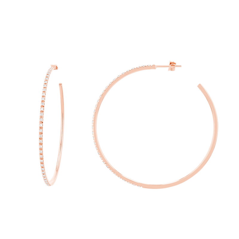 Large Diamond Hoop Earrings