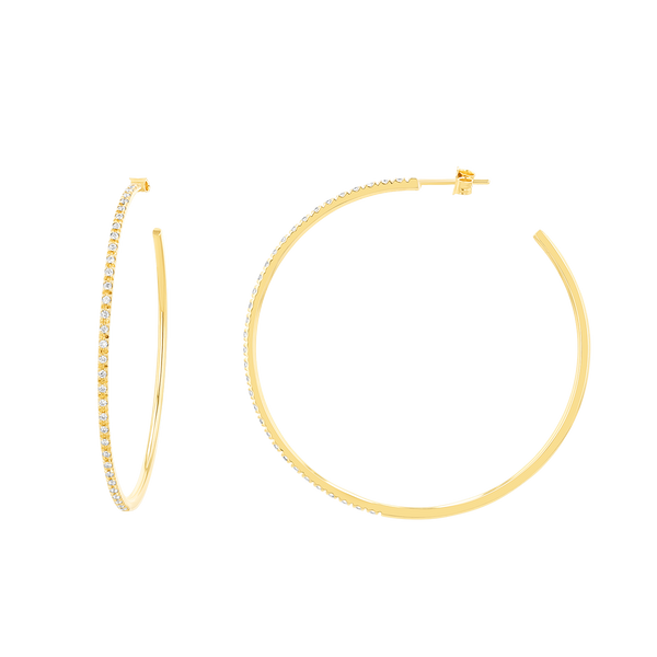 Large Diamond Hoop Earrings