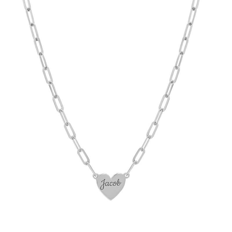 Engravable Multi Heart Paper Clip Necklace