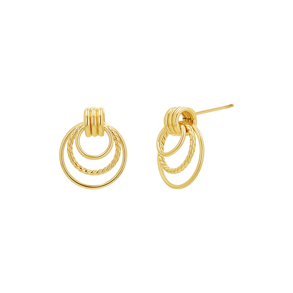 Trio Hoop Door Knocker Earrings