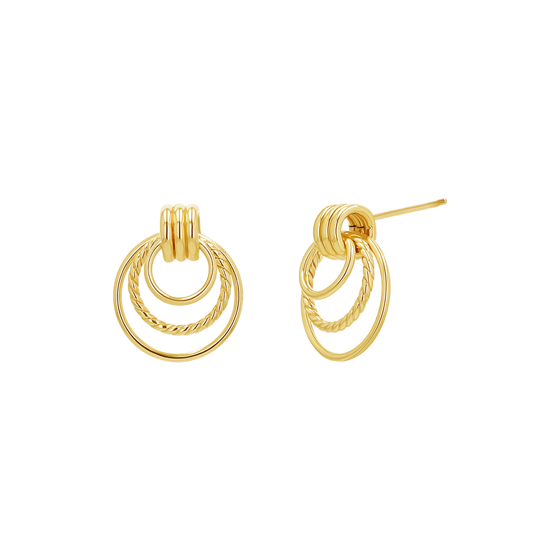 Trio Hoop Door Knocker Earrings