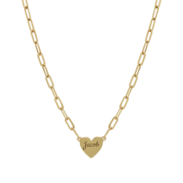 Engravable Multi Heart Paper Clip Necklace