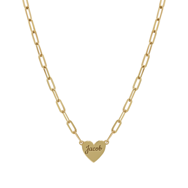 Engravable Multi Heart Paper Clip Necklace