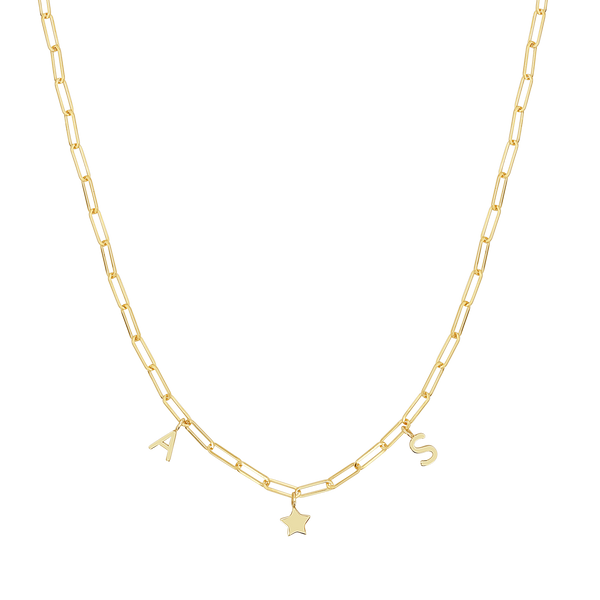 Paper Clip Link Custom Charm Necklace