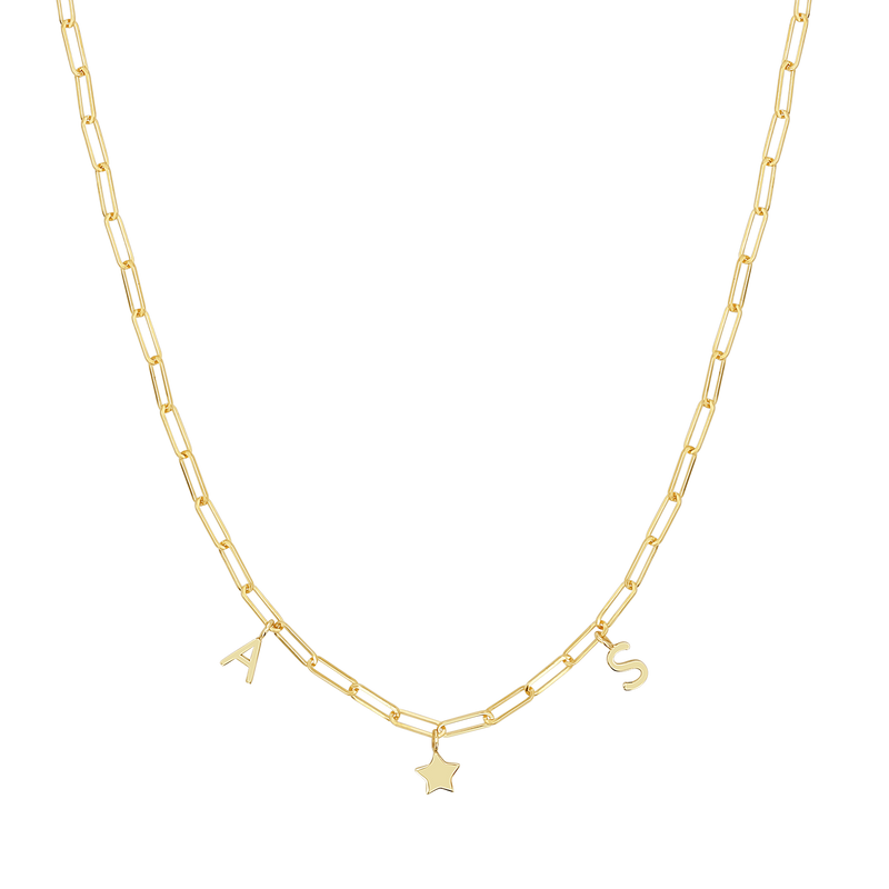Paper Clip Link Custom Charm Necklace