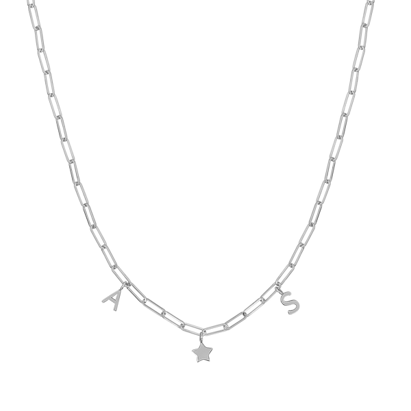 Paper Clip Link Custom Charm Necklace