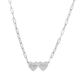Engravable Multi Heart Paper Clip Necklace