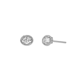 Oval Diamond Stud Earrings