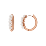 Pearl Huggies Hoop Earrings