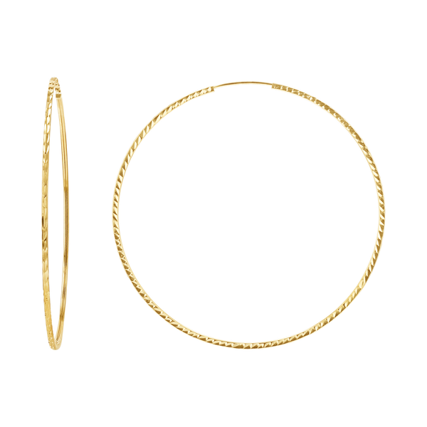 Diamond Cut Endless Hoop Earrings