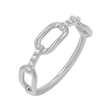Diamond Bar Paper Clip Link Ring