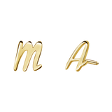 Script Letter Stud Earrings