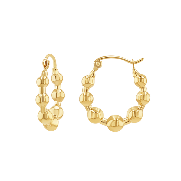 Bead Ball Hoop Earrings