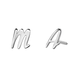 Script Letter Stud Earrings