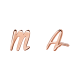 Script Letter Stud Earrings