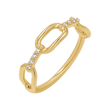 Diamond Bar Paper Clip Link Ring