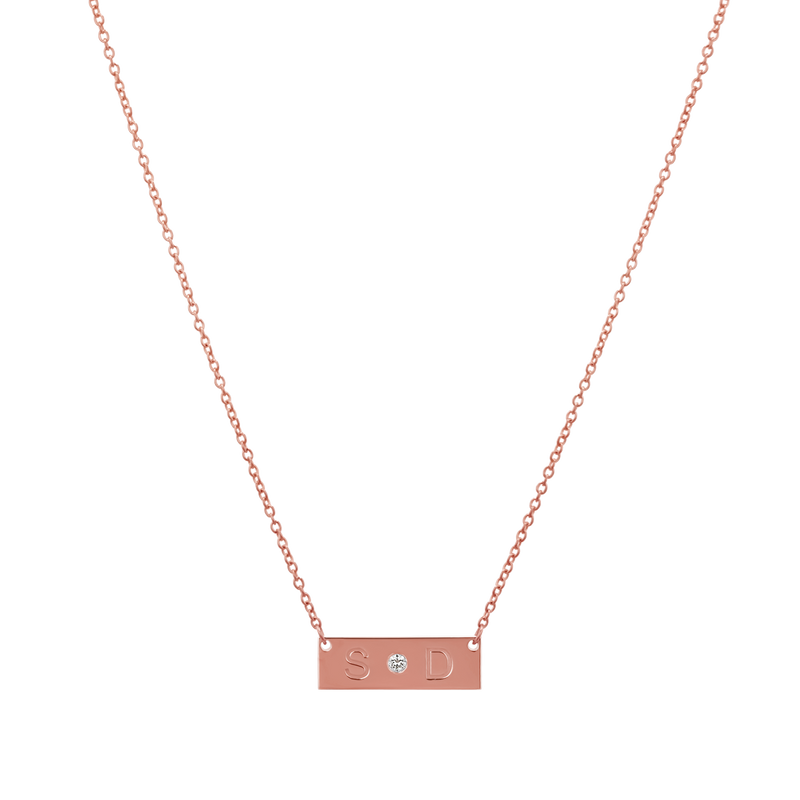 Diamond Letter Nameplate Necklace