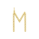 Large Gold Bead Letter Charm