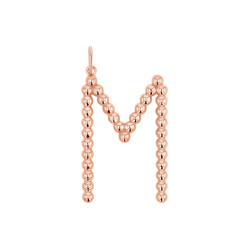 Large Gold Bead Letter Charm
