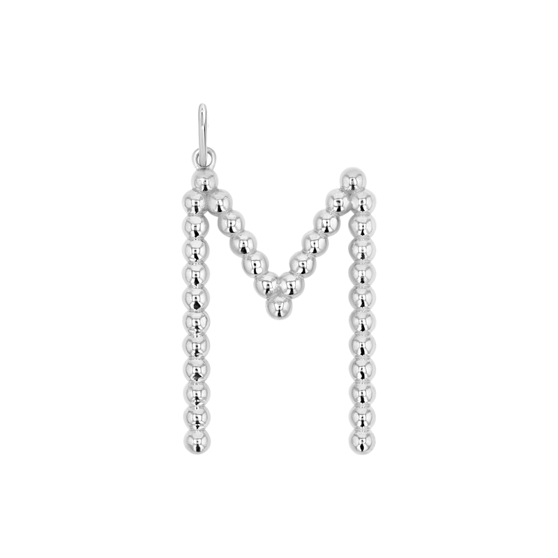 Large Gold Bead Letter Charm