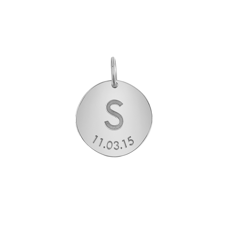 Engravable Initial & Date Charm