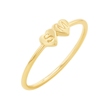 Engravable Letter Heart Stacking Ring