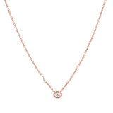 Oval Diamond Solitaire Necklace