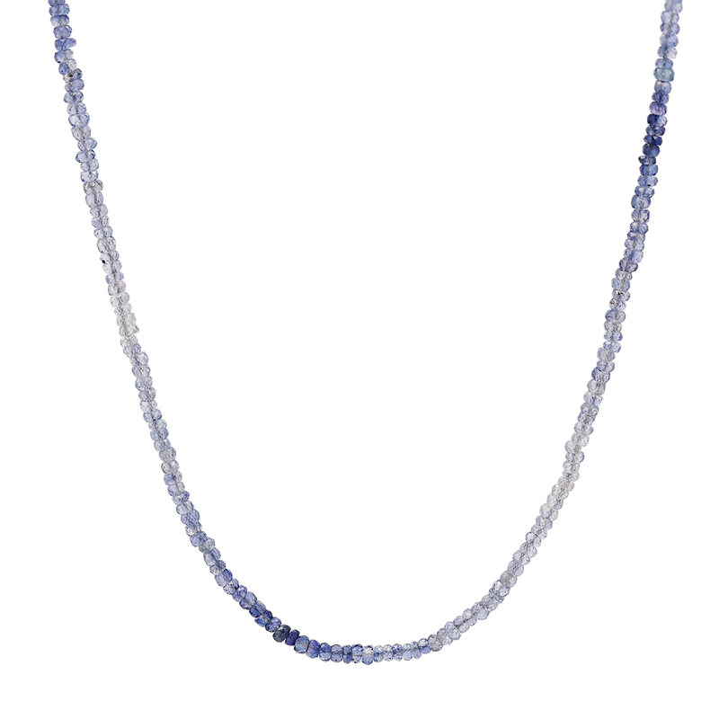 Gradient Blue Sapphire Beaded Necklace