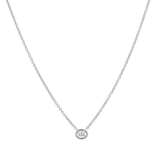 Oval Diamond Solitaire Necklace