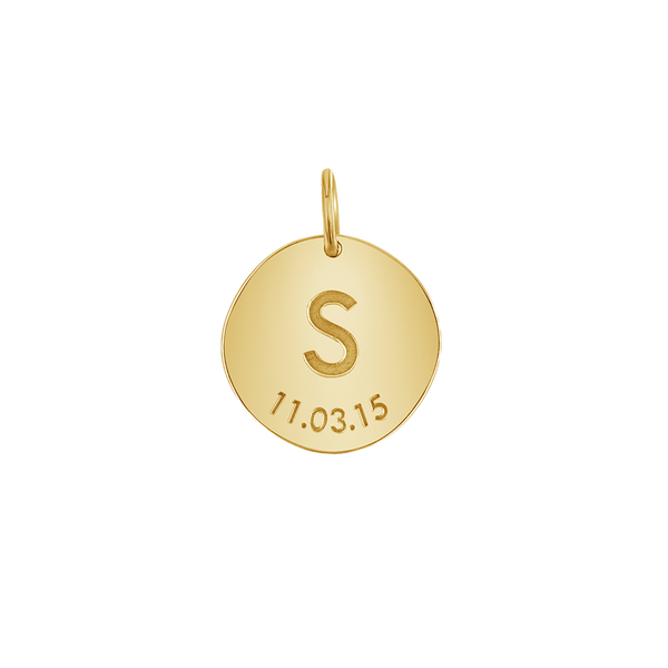 Engravable Initial & Date Charm
