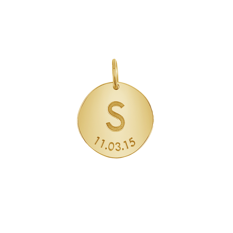 Engravable Initial & Date Charm