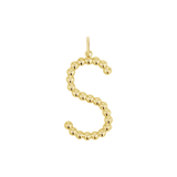 Large Gold Bead Letter Charm