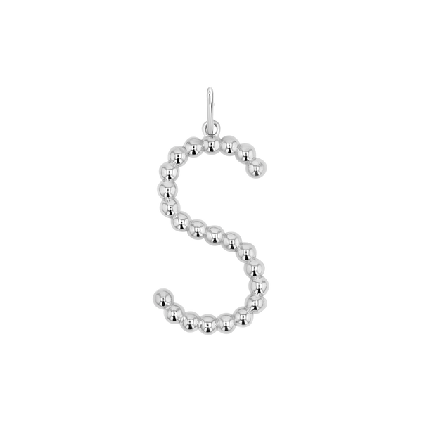 Large Gold Bead Letter Charm