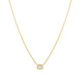 Emerald Diamond Solitaire Necklace