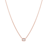 Emerald Diamond Solitaire Necklace
