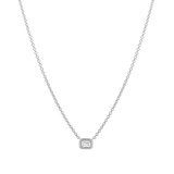 Emerald Diamond Solitaire Necklace