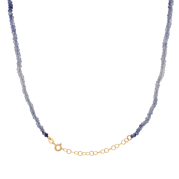 Gradient Blue Sapphire Beaded Necklace