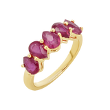 Pear Shape Ruby Half Eternity