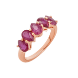 Pear Shape Ruby Half Eternity