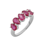 Pear Shape Ruby Half Eternity